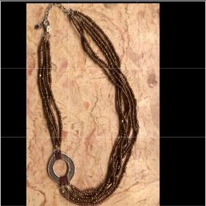 Vintage Silpada bronze seed bead necklace